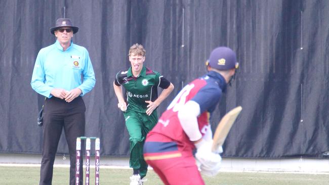 Premier cricket first grade action between South Brisbane and UQ. 17 September, 2023.