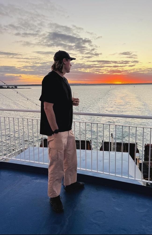 Mark Blicavs on the Spirit of Tasmania. Picture: Instagram