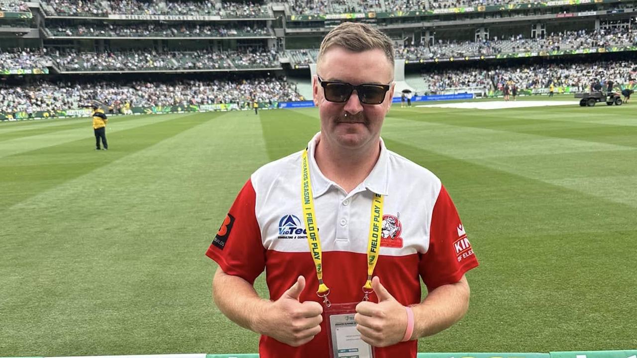 Corio Cricket Club president Mitch Grace walks on the MCG at Boxing Day ...