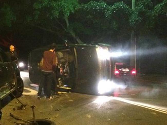 The crash scene in O'Sullivan Rd, Bellevue Hill.