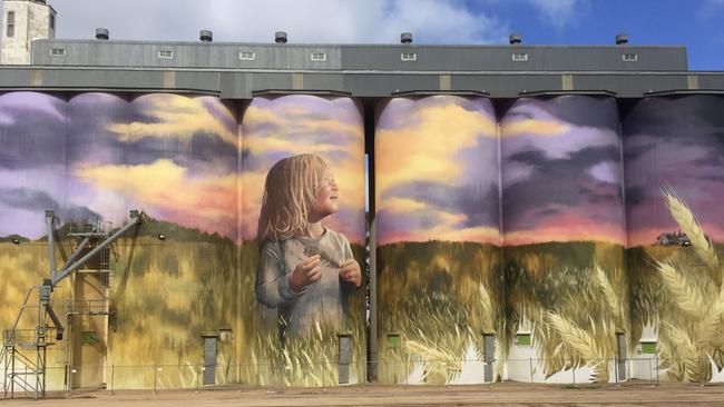 The Kimba silo art completed last month. Picture: Sue Woolford