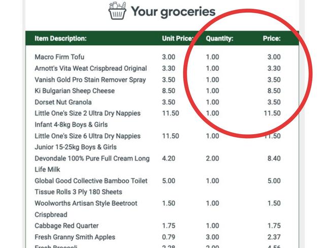 Woolies receipt reveals looming issue