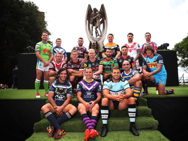 Club captains at the NRL launch. Picture: Phil Hillyard