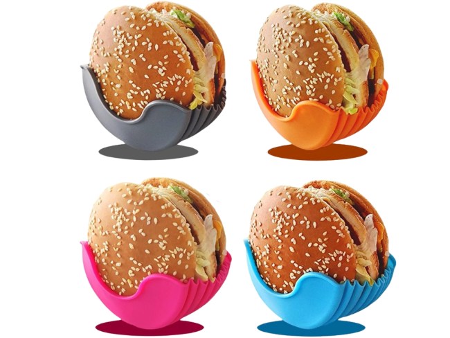 Retractable Reusable Burger Holders (4pc). Picture: Amazon Australia.