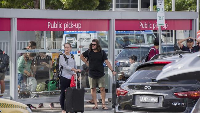 Parts of the public pick-up have since been converted into rideshare pick-up spots at Melbourne Airport. Picture: Jason Edwards