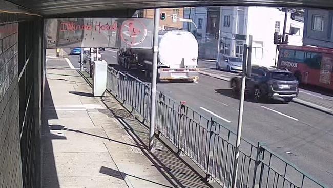 The truck was captured on CCTV moments before the crash.