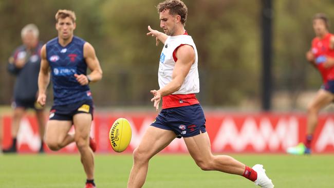 Luke Dunstan offers, at minimum, quality midfield insurance for the Demons’ stars. Picture: Robert Cianflone