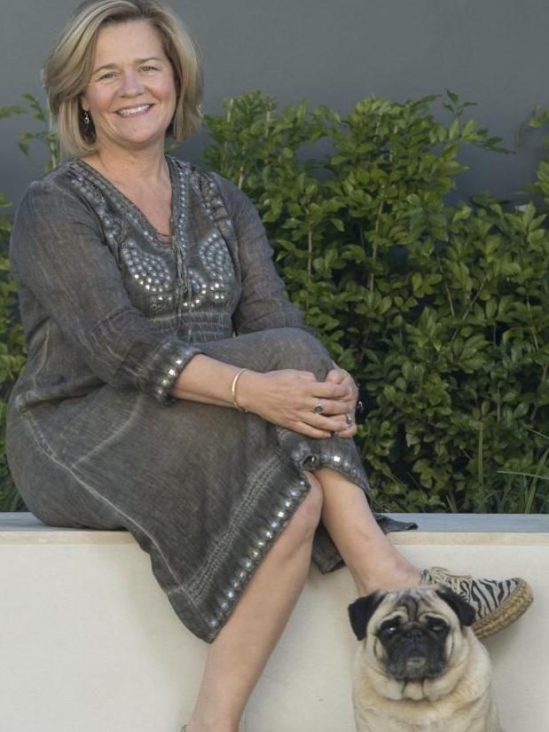 Nicola Forrest with her pug, Yoda.