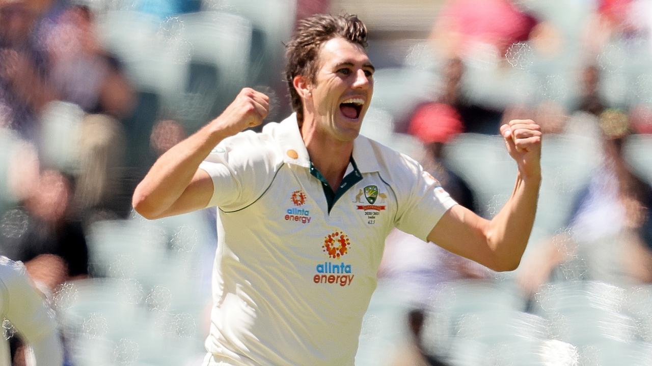 Pat Cummins snared his 150th Test wicket on Saturday in Adelaide. Picture: Getty Images