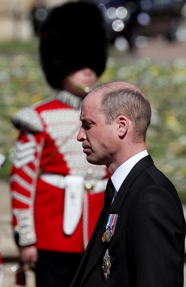 Prince William, Duke of Cambridge during the funeral. Picture: Gareth Fuller