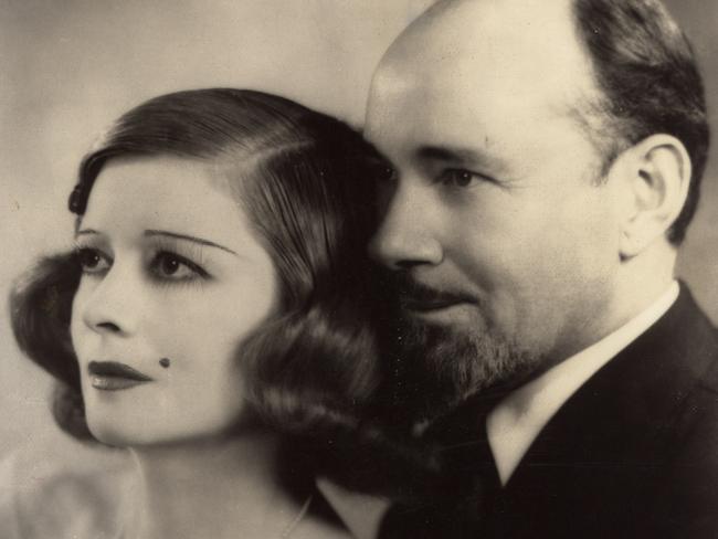 Sir Hubert Wilkins with his wife and actress Suzanne Bennett.