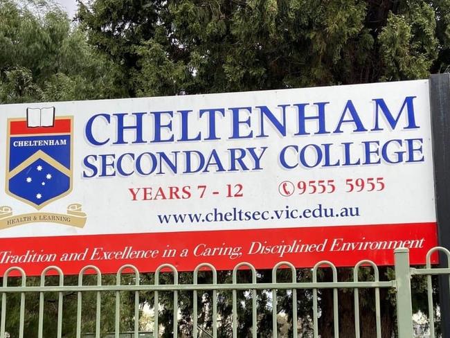 Cheltenham Secondary College will charge parents $210 in voluntary curriculum contributions and $250 for voluntary non-curriculum items. Picture: Facebook