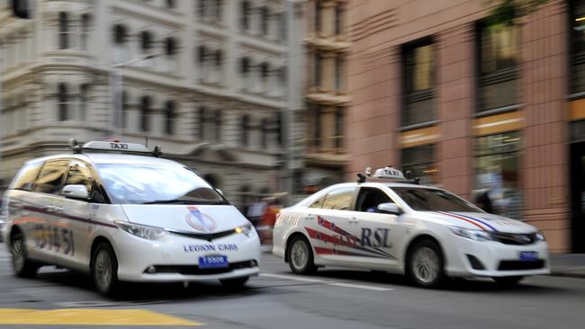 The men were travelling in a Silvertop Taxi. Picture: AAP Image