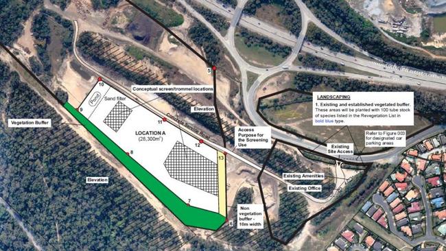 Site picture of the planned concrete batching plant west of the Pacific Motorway at Burleigh Heads.