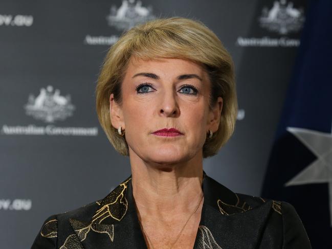 ?SYDNEY, AUSTRALIA - NewsWire Photos -MARCH 14 2022:  Michaelia Cash; Attorney-General - Minister for Industrial Relations addresses the media during a press conference to provide an update as Australia and the Netherlands today initiated legal proceedings against the Russian Federation in the International Civil Aviation Organization (ICAO) for the downing of Malaysia Airlines Flight MH17 in 2014. Picture NCA Newswire/ Gaye Gerard