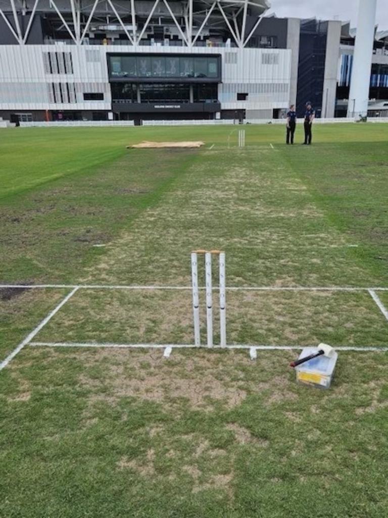 Geelong had to bat on a greentop against Footscray on day one. Picture: Supplied.