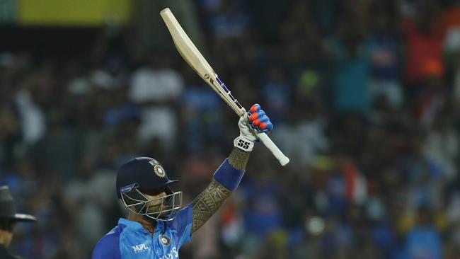 Suryakumar Yadav celebrates a half-century against South Africa last month. Picture: Getty Images