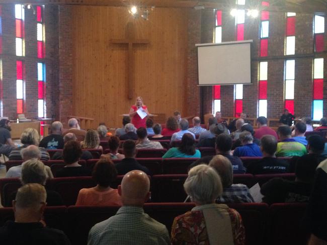 Reynell MP Katrine Hildyard speaks to the crowd