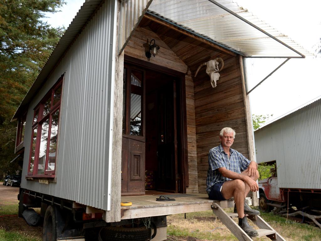 Rob Scott usually spends about six months building a tiny house. Picture: Kylie Else