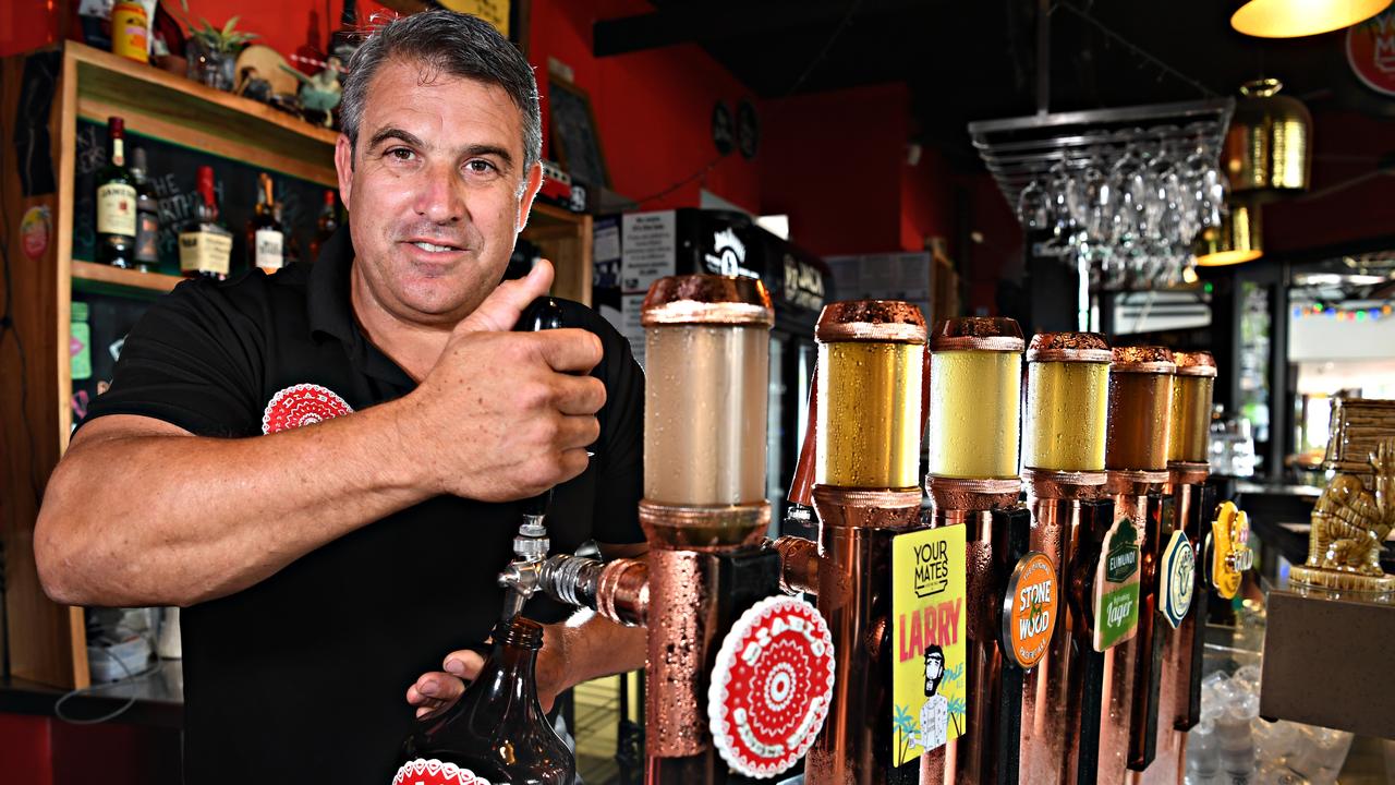 Solbar co-owner Dimi Limnatitis pours a 'Diablo' at the bar.