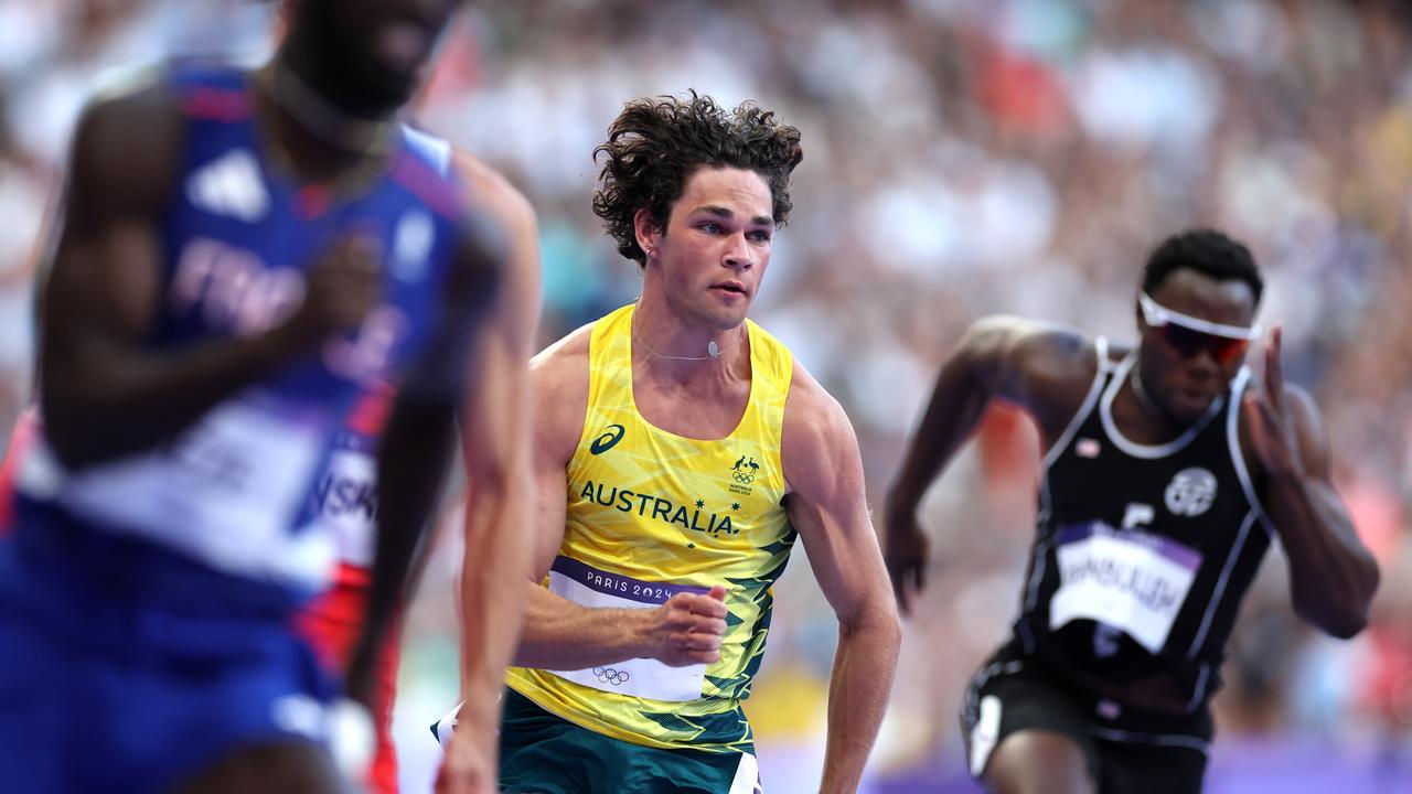 Caleb Law didn’t race his 200m repechage heat. (Photo by Cameron Spencer/Getty Images)