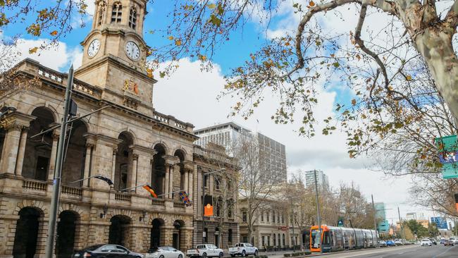 Adelaide Town Hall on King William Street. Picture: Jack Fenby