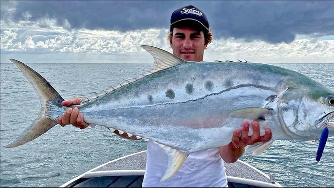 GOTCHA - Ben Lavender's 120cm queenfish, which he caught (and released) while casting at the tuna boils in Laguna Bay, won him the $100 Davo's Tackle World/ChaseBaits Australia Fish of the Week prize. Photo: www.fishingnoosa.com.au