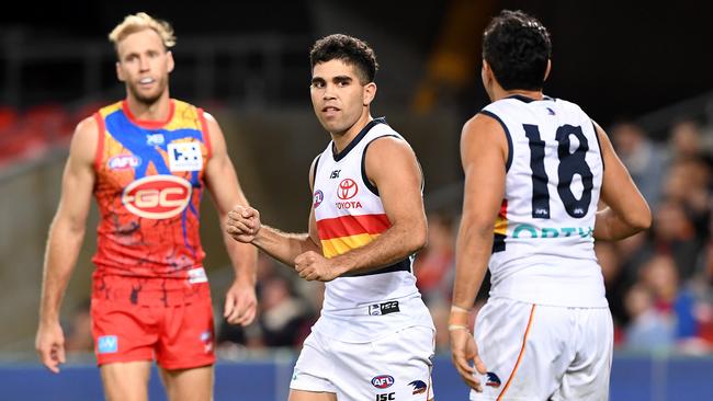 Tyson Stengle will next year wear the Crows’ No. 18 guernsey – donned by Eddie Betts since 2014. Picture: AAP/Dave Hunt