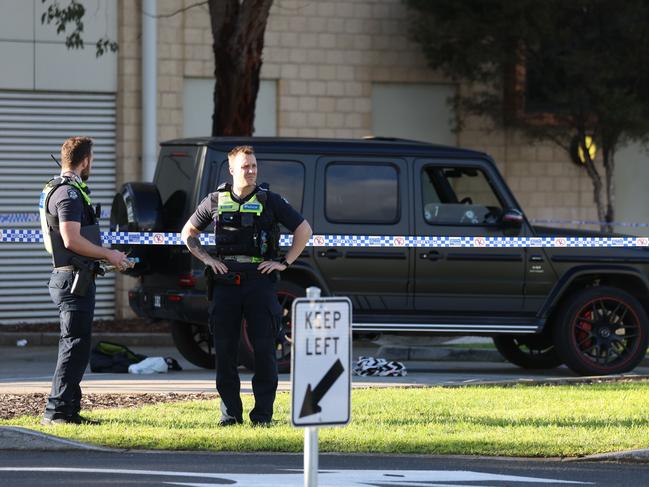 Abdulrahim’s Mercedes was sprayed with bullets. Picture: Brendan Beckett