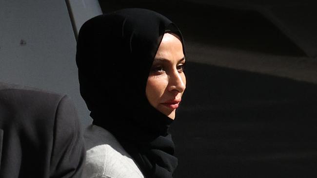 Mick Hawi’s widow Carolina Gonzalez at Downing Centre in Sydney. Picture: NCA NewsWire