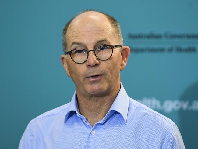 Deputy Chief Medical Officer Professor Paul Kelly speaks to the media during a press conference at the Australian Department of Health in Canberra, Friday, April 10, 2020. (AAP Image/Lukas Coch) NO ARCHIVING