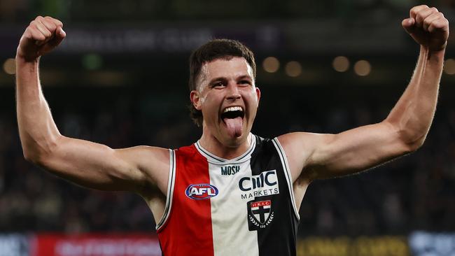 Rowan Marshall celebrates a vital goal for the Saints. Picture: Michael Klein