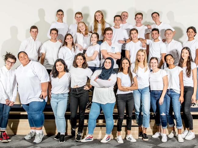 Some of the school captains come together for the photo shoot. Picture: Tim Carrafa