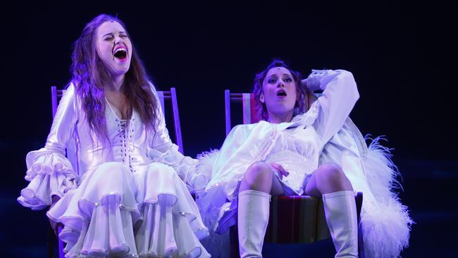 Maggie McKenna (left) as Muriel and Madeleine Jones as Rhonda stole the show. Picture: AAP Image/Daniel Munoz