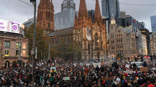 Police say the Black Lives Matter protest should not have gone ahead. Picture: AFP