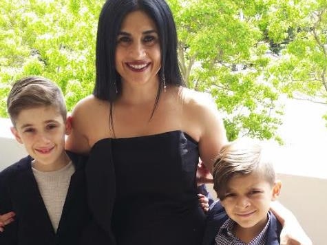 Flavia Licciardello with her two sons, Nathan and Tristan.