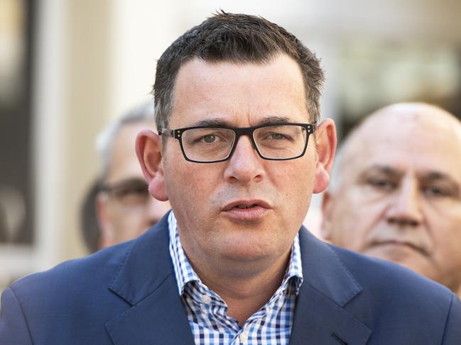 Victorian Premier Daniel Andrews during a press conference in Footscray, Melbourne, Sunday, October , 2018. (AAP Image/Ellen Smith) NO ARCHIVING