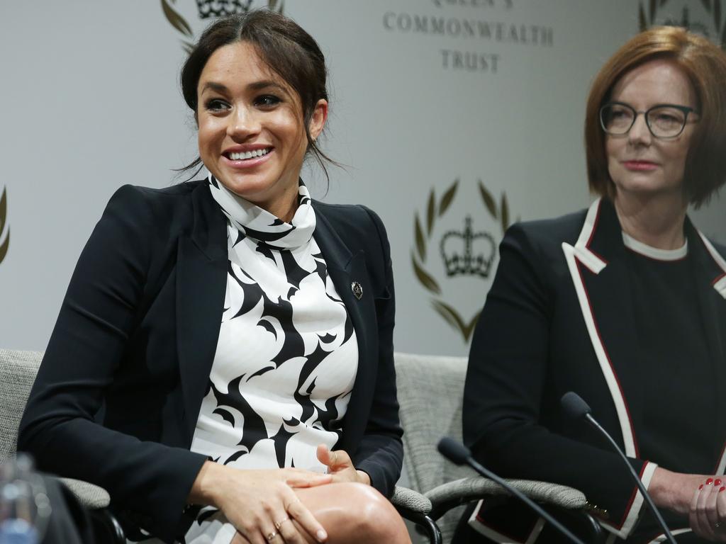 Meghan was joined by a panel which included Julia Gillard to mark International Women's Day in London on March 8, 2019. Picture: AFP