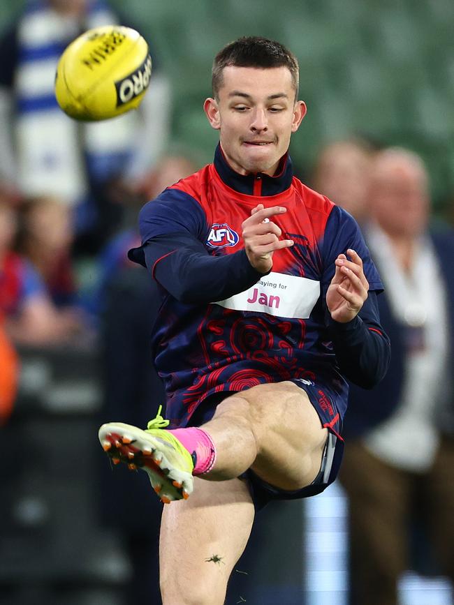 Demons tackling machine Kynan Brown. Picture: Quinn Rooney/Getty Images