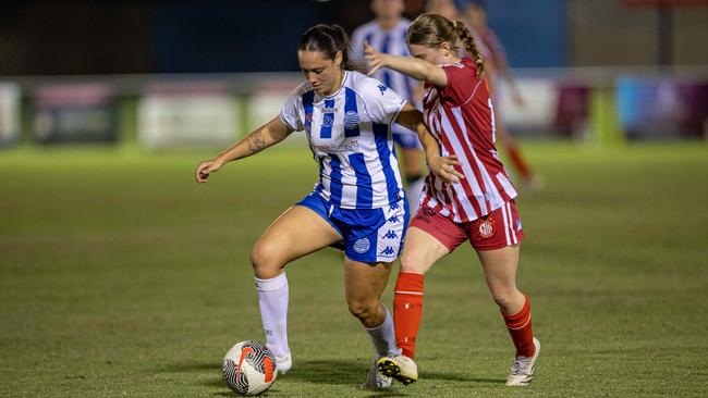 Action shots from the fifth annual GleNTi Cup between Hellenic AC and Darwin Olympic SC, June 3, 2025. Picture: Pema Tamang Pakhrin