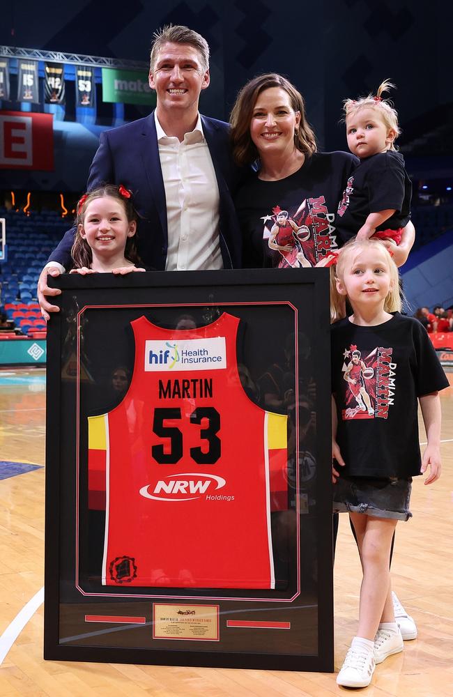 A special honour for Perth legend Damian Martin and his family. Picture: Getty Images