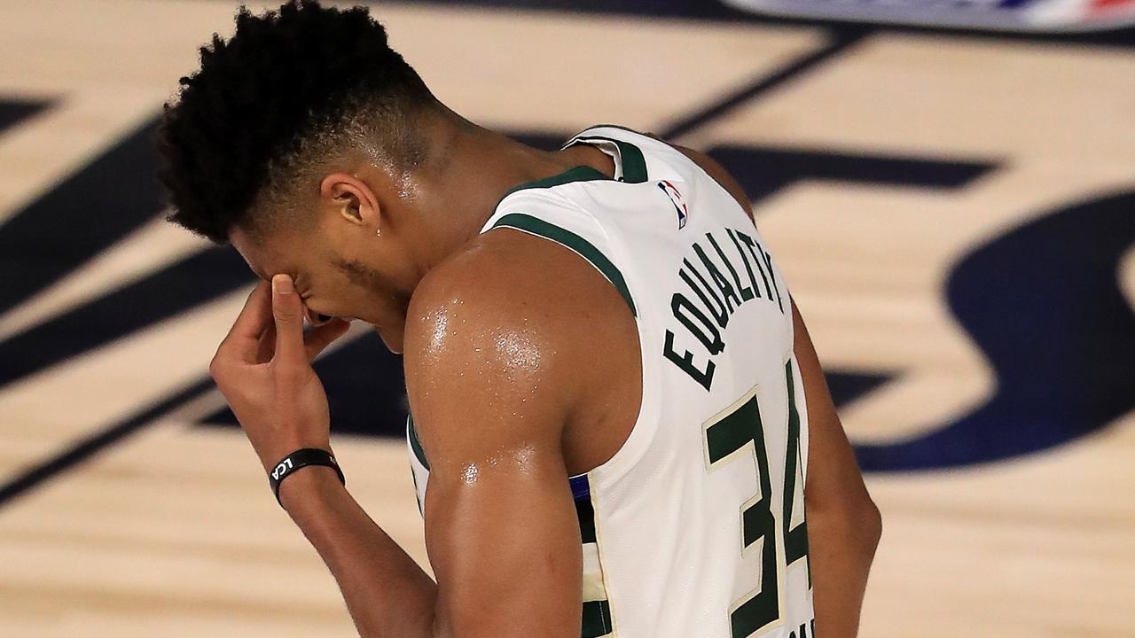 Giannis Antetokounmpo has a big call to make. Mike Ehrmann/Getty Images/AFP