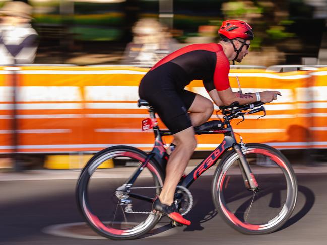 Competitors in the Ironman 70.3 Tasmania in Hobart Picture: Linda Higginson