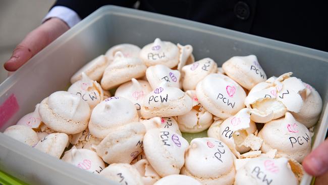 A student at the school baked mini meringue cookies for fellow students on Tuesday. Picture: Sarah Matray