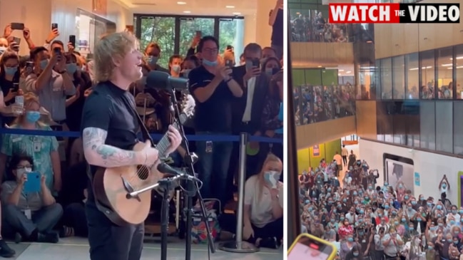 Ed Sheeran's surprise pop-up concert at Melbourne's Royal Children's Hospital