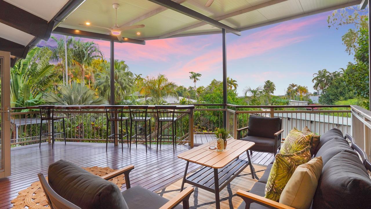 The deck has a beautiful view over the treetops. Picture: Supplied