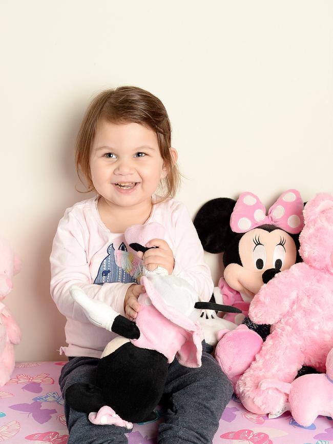 Audree Shepperbottom, 2, who was diagnosed with cystic kidney disease before she was born. Picture: Lawrence Pinder