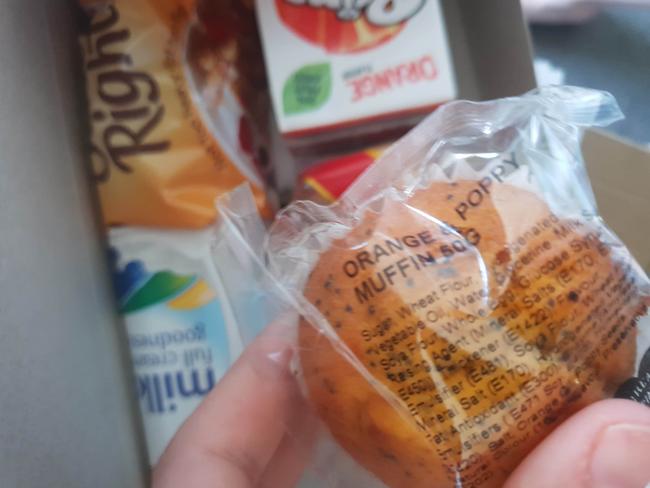 Tara Whitehead has photographed the meals she’s been given while in hotel quarantine in Cairns. She pays $60/day for food.