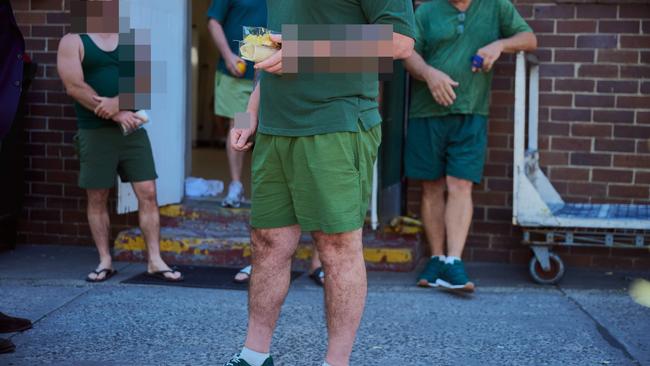 Inmates eating their lunch at Long Bay Correctional Centre. Picture: NewsWire / Flavio Brancaleone