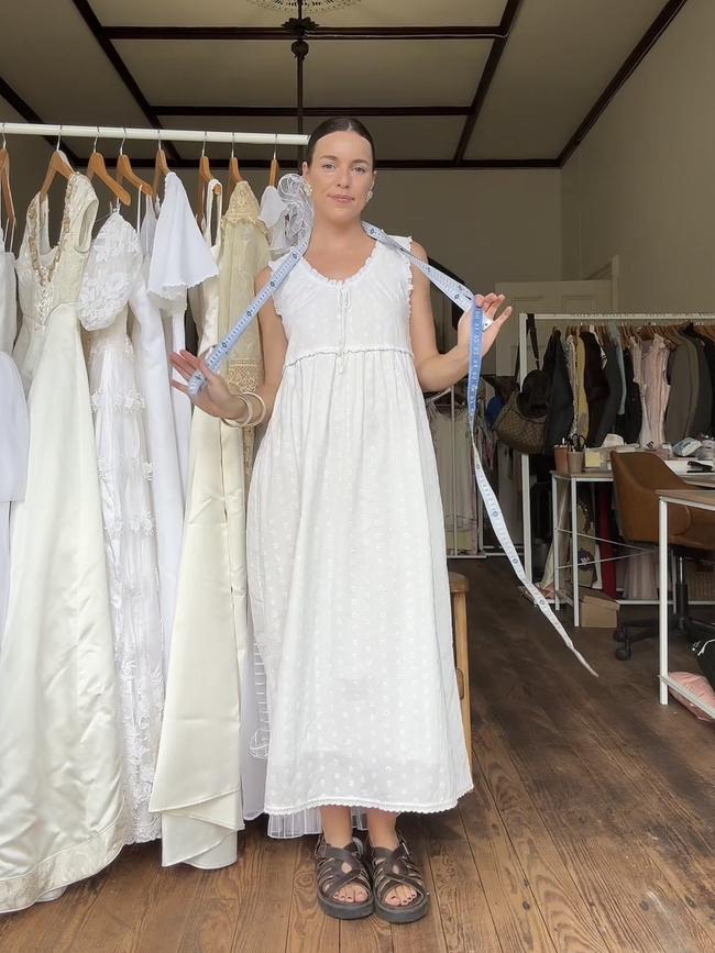 Port Lincoln local Tara Rowe sells vintage wedding gowns. Picture: Supplied